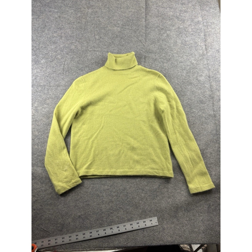 Sutton Studio Women's Petite PM Sweater 100% Cashmere Turtleneck Preppy Repaired